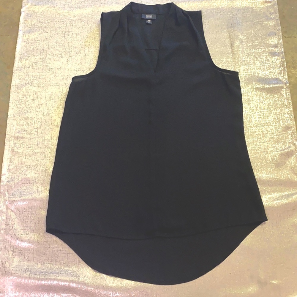 Mossimo Sleeveless Gathered Neck Hi Lo Blouse